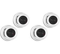 kwmobile Dummy Camera with Light - Fake CCTV Security Surveillance Dome with Flashing LED Lights - Theft Deterrent - White, x2 (Pack of 2)