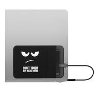 kwmobile Elastane Sleeve Compatible with SanDisk Portable SSD, Samsung T7, Crucial X8, HDD Case - Stretchy Holder for External SSD - 13x8.3cm (5.1x3.3") - Don't touch my Hard Drive