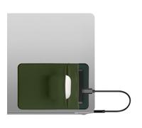 kwmobile Elastic Sleeve Compatible with SanDisk Portable SSD, Samsung T7, Crucial X8, HDD Case - Stretchy Elastane Adhesive External SSD Holder - 10x7cm & 8x7cm Pockets - Olive Green