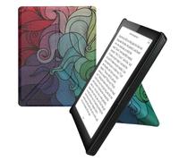 kwmobile eReader Case for Kobo Aura Edition 1 - Slim PU Leather Cover with Stand, Magnetic Closure, Auto Sleep Function and Soft Interior in Dark Pink/Blue/Green