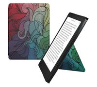kwmobile eReader Case for Kobo Aura Edition 2 - Slim PU Leather Cover with Stand, Magnetic Closure, Auto Sleep Function and Soft Interior in Dark Pink/Blue/Green
