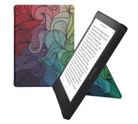 kwmobile eReader Case for Kobo Aura H2O Edition 1 - Slim PU Leather Cover with Stand, Magnetic Closure, Auto Sleep Function and Soft Interior in Dark Pink/Blue/Green