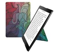 kwmobile eReader Case for Kobo Aura ONE - Slim PU Leather Cover with Stand, Magnetic Closure, Auto Sleep Function and Soft Interior in Dark Pink/Blue/Green