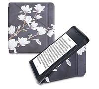 kwmobile eReader Case for Kobo Libra 2 - Slim PU Leather Cover with Stand, Magnetic Closure, Auto Sleep Function and Soft Interior in Taupe/White/Dark Grey