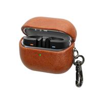 kwmobile Faux Leather Case for Samsung Galaxy Buds 3 / Galaxy Buds 3 Pro Charging Case - Slim Protective Cover - Earbuds Travel Pouch - Brown