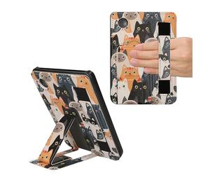 kwmobile Foldable PU Leather Cover and Stand for eReader Compatible with Kobo Clara 2E / Tolino Shine 4 Case - Orange/Black/White
