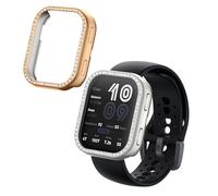 kwmobile Glitter Frame Protector Compatible with Amazfit Bip 6 Frame Protector (Set of 2) - Silver/Rose Gold