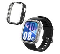 kwmobile Glitter Frame Protector Compatible with Huawei Watch Fit 4 Frame Protector (Set of 2) - Transparent/Black