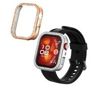 kwmobile Glitter Frame Protector Compatible with Huawei Watch Fit 4 Pro Frame Protector (Set of 2) - Silver/Rose Gold