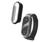 kwmobile Glitter Frame Protector Compatible with Xiaomi Mi Band 10 / Smart Band 10 Frame Protector (Set of 2) - Transparent/Black