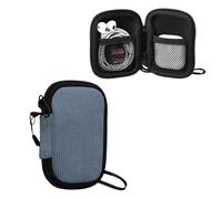 kwmobile Headphones Case Compatible with in-ear Headphones Case - Bluetooth Earphone Pouch w 2 Pockets - 6 x 9 cm - Vintage Blue