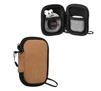 kwmobile Headphones Case Compatible with in-ear Headphones Case - Bluetooth Earphone Pouch w 2 Pockets - 6 x 9 cm - Beige