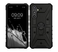 kwmobile Hybrid Case Compatible with Samsung Galaxy A54 5G - Case with Ring Holder Stand - Hard Shell with TPU - Black