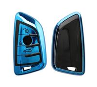 kwmobile Key Cover Compatible with BMW 3 Button Car Key Smart Key - Soft TPU Car Key Fob Protector Case - Blue High Gloss