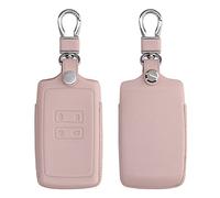 kwmobile Key Cover Compatible with Renault 4 Button Car Key Smart Key (only Keyless Go) - Real Leather Car Key Fob Protector - Rose Gold