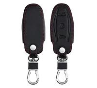 kwmobile Key Cover Compatible with Tesla Model S Car Key - Faux Leather Car Key Fob Protector - Black