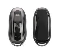 kwmobile Key Cover Compatible with Tesla Model S/Model Y/Model 3 - Soft TPU Car Key Fob Protector Case - Black Matte/Black