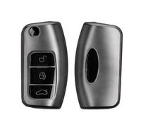 kwmobile Key Cover - Ford 3 Button Car Flip Key - Soft TPU Car Fob Protector Case - Black Matte / Black