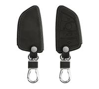 kwmobile Key Fob Cover for BMW 3 Button Car Key Smart Key Cover - Protective Car Key Case - Soft Fob Pouch - Key Wallet Faux Leather - Dark Grey