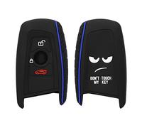 kwmobile Key Fob Cover for BMW 3 Button Remote Control Car Key (only Keyless Go) Cover - Protective Car Key Case - Soft Anti-Slip Shell - Scratch Resistant - White / Black / Blue