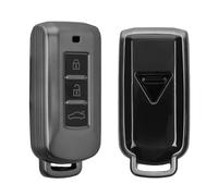 kwmobile Key Fob Cover for Mitsubishi 3-button car key Cover - Protective Car Key Case - Soft Anti-Slip TPU Shell - Scratch Resistant - Black Matte / Black