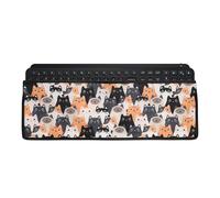 kwmobile Keyboard Dust Cover Compatible with Logitech MX Keys Wireless Cover - 46.6 x 14.8 cm Bluetooth Keyboard Protector - Cats