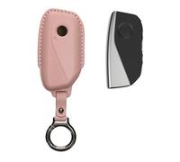 kwmobile Leather Key Cover Compatible with BMW 4-button X7 X1 U11 iX ix1 7 Series G07 I7 Car Key Key Cover - Genuine Leather - Dusty Pink