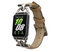 kwmobile Leather Strap for Samsung Galaxy Fit 3 Watch Strap - Fitness Tracker Replacement Watch Band - Sports Wristband with Clasp - Light Brown