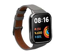 kwmobile Leather Strap for Xiaomi Redmi Watch 3 Active/Redmi Watch 3 Lite Watch Strap - Fitness Tracker Replacement Watch Band - Sports Wristband with Clasp - Grey