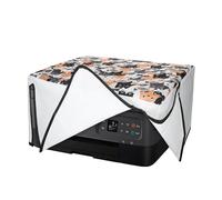 kwmobile Linen Printer Cover Compatible with Canon PIXMA TS7450i Case - Cats Orange/Black/White