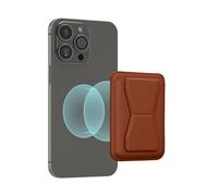 kwmobile Magnetic Card Holder Compatible with Apple iPhone 16/15 / 14/13 / 12 Series Magnet Card Holder - Compatible with MagSafe - Brown