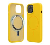 kwmobile Magnetic Silicone Case Compatible with Apple iPhone 15 - Compatible with MagSafe - Shockproof, Anti-Slip Phone Cover - Radiant Yellow