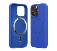kwmobile Magnetic Silicone Case Compatible with Apple iPhone 15 Pro Max - Compatible with MagSafe - Shockproof, Anti-Slip Phone Cover - Baltic Blue