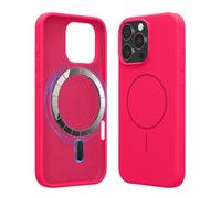kwmobile Magnetic Silicone Case Compatible with Apple iPhone 16 Pro Max - Compatible with MagSafe - Shockproof, Anti-Slip Phone Cover - Neon Pink