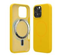 kwmobile Magnetic Silicone Case Compatible with Apple iPhone 16 Pro Max - Compatible with MagSafe - Shockproof, Anti-Slip Phone Cover - Radiant Yellow