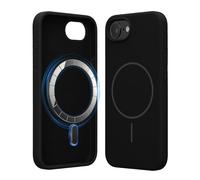 kwmobile Magnetic Silicone Case Compatible with Apple iPhone 17e / iPhone 16e - Compatible with MagSafe - Shockproof, Anti-Slip Phone Cover - Black