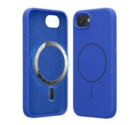 kwmobile Magnetic Silicone Case Compatible with Apple iPhone 17e / iPhone 16e - Compatible with MagSafe - Shockproof, Anti-Slip Phone Cover - Baltic Blue