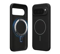 kwmobile Magnetic Silicone Case Compatible with Google Pixel 10 / Pixel 10 Pro - Compatible with MagSafe - Shockproof, Anti-Slip Phone Cover - Black