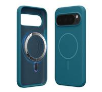 kwmobile Magnetic Silicone Case Compatible with Google Pixel 10 Pro XL - Compatible with MagSafe - Shockproof, Anti-Slip Phone Cover - Teal Matte