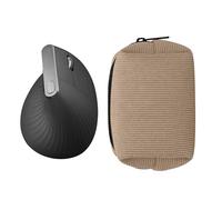 kwmobile Mouse Case for Logitech Lift/MX Vertical/Anker Vertical Carry Case - Protective Carry Pouch for Bluetooth Mouse - Soft Neoprene Protection - Beige