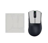 kwmobile Mouse Grip Tape Compatible with Razer DeathAdder V3 Pro Grip Tape - Non-Slip Faux Leather - White