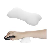 kwmobile Mouse Wrist Rest Support - Soft PU Leather and Silicone Pad - Comfortable Cushion for Computer Desk, Work, Gaming - White
