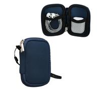 kwmobile Neoprene Case Compatible with in-ear Headphones - 6 x 9 cm Case with Zip - Navy Blue