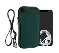 kwmobile Neoprene Crossbody Phone Bag XL - 6.7/6.8" - Case with Strap - 17.2 x 8.4 cm Pouch for Women or Men - Dark Green