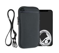 kwmobile Neoprene Crossbody Phone Bag XL - 6.7/6.8" - Case with Strap - 17.2 x 8.4 cm Pouch for Women or Men - Dark Grey