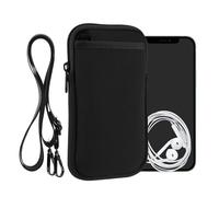kwmobile Neoprene Crossbody Phone Bag XXL - 7" - Case with Strap - 17.7 x 8.5 cm Pouch for Women or Men - Black