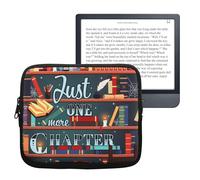 kwmobile Neoprene e-Reader Pouch Size 6,8-7" eReader - Universal eBook Sleeve Case with Zipper, Wrist Strap - Multicolor
