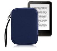 kwmobile Neoprene e-Reader Pouch Size 6" eReader - Universal eBook Sleeve Case with Zipper - Dark Blue