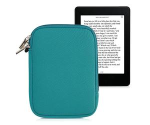 kwmobile Neoprene e-Reader Pouch Size 6" eReader - Universal eBook Sleeve Case with Zipper - Petrol