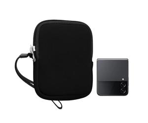 kwmobile Neoprene Phone Pouch Size XXS - 3/3,5" - Mini Universal Cell Sleeve Mobile Bag with Zipper, Wrist Strap - Black